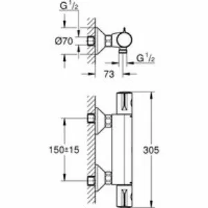 Термостат для душа GROHE Grohtherm 800, хром (34558000) Термостат для душа GROHE Grohtherm 800, хром (34558000)