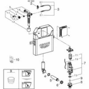 Смывной бачок для унитаза GROHE Solo Slim (39682000) Смывной бачок для унитаза GROHE Solo Slim (39682000)