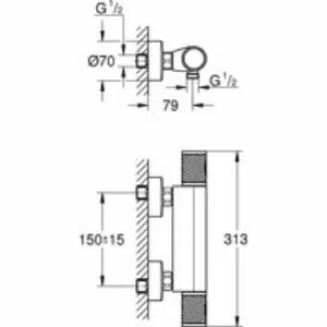 Термостат для душа GROHE Grohtherm 1000 Performance, хром (34827000) Термостат для душа GROHE Grohtherm 1000 Performance, хром (34827000)