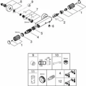 Термостат для душа GROHE Grohtherm 1000 Performance, хром (34827000) Термостат для душа GROHE Grohtherm 1000 Performance, хром (34827000)