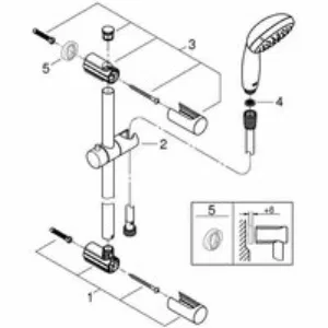Душевой гарнитур GROHE QuickFix Vitalio Start 100, 1 режим струи, душевая штанга 600 мм, 5,7 л/мин, хром (27942000) Душевой гарнитур GROHE QuickFix Vitalio Start 100, 1 режим струи, душевая штанга 600 мм, 5,7 л/мин, хром (27942000)