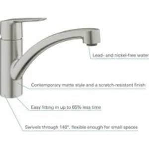 Смеситель для кухни GROHE Start с низким изливом, суперсталь (32441DC2) Смеситель для кухни GROHE Start с низким изливом, суперсталь (32441DC2)