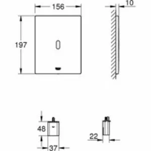 Панель смыва для унитаза GROHE Tectron Bau E инфракрасная, питание от батареи 6V, альпин-белый (39882SH0) Панель смыва для унитаза GROHE Tectron Bau E инфракрасная, питание от батареи 6V, альпин-белый (39882SH0)