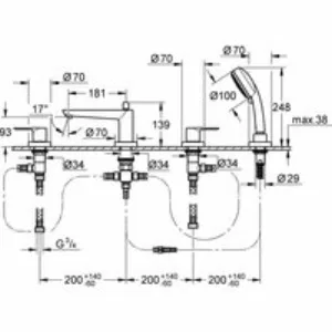 Смеситель для ванны GROHE BauEdge, хром (2512000A) Смеситель для ванны GROHE BauEdge, хром (2512000A)