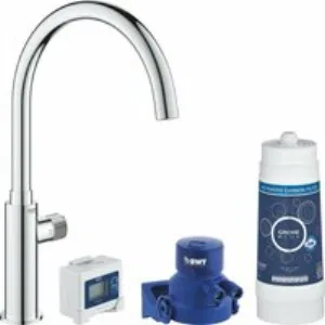 Кран для кухонной мойки GROHE Blue Pure Mono с функцией фильтрации, с фильтром в комплекте, хром (30387000) Кран для кухонной мойки GROHE Blue Pure Mono с функцией фильтрации, с фильтром в комплекте, хром (30387000)