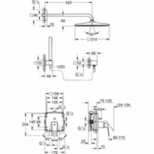 Душевая система GROHE Eurocube со смесителем для душа, хром (25238000) Душевая система GROHE Eurocube со смесителем для душа, хром (25238000)
