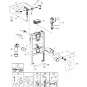 Система инсталляции для унитаза GROHE Rapid SL, с монтажными уголками, 0.82 м (38948000) Система инсталляции для унитаза GROHE Rapid SL, с монтажными уголками, 0.82 м (38948000)