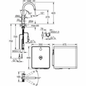 Смеситель для кухонной мойки GROHE Blue Red in One с системой охлаждения, нагревания и газирования воды, с Wi-Fi, хром (31852000) Смеситель для кухонной мойки GROHE Blue Red in One с системой охлаждения, нагревания и газирования воды, с Wi-Fi, хром (31852000)