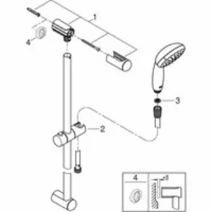 Душевой гарнитур GROHE Tempesta 100, 1 вид струи, хром (27854001) Душевой гарнитур GROHE Tempesta 100, 1 вид струи, хром (27854001)