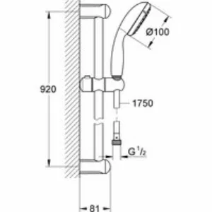 Душевой гарнитур GROHE Tempesta 100, 1 вид струи, хром (27925001) Душевой гарнитур GROHE Tempesta 100, 1 вид струи, хром (27925001)