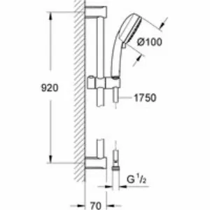 Душевой гарнитур GROHE Tempesta Cosmopolitan 100, 2 режима струи, душевая штанга 900 мм, 5,7 л/мин, хром (27788002) Душевой гарнитур GROHE Tempesta Cosmopolitan 100, 2 режима струи, душевая штанга 900 мм, 5,7 л/мин, хром (27788002)