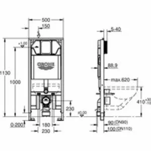 Система инсталляции для унитаза GROHE Rapid SL ширина 0,5 м (1,13 м) (39687000) Система инсталляции для унитаза GROHE Rapid SL ширина 0,5 м (1,13 м) (39687000)