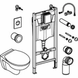 Комплект инсталляции GROHE Solido 4 в 1 с подвесным унитазом и сиденьем (39498000) Комплект инсталляции GROHE Solido 4 в 1 с подвесным унитазом и сиденьем (39498000)