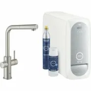 Смеситель для кухонной мойки GROHE Blue Home с системой фильтрации, охлаждения и газирования воды, Wi-Fi, суперсталь (31539DC0)