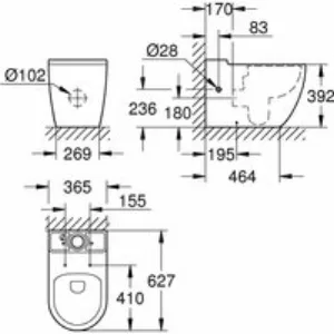 Унитаз напольный GROHE Bau Ceramic, альпин-белый (39910000) Унитаз напольный GROHE Bau Ceramic, альпин-белый (39910000)