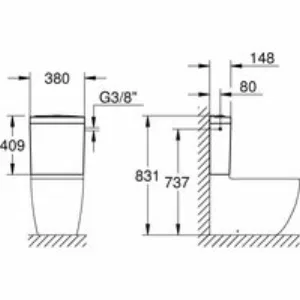 Смывной бачок для унитаза GROHE Bau Ceramic, альпин-белый (39911000) Смывной бачок для унитаза GROHE Bau Ceramic, альпин-белый (39911000)