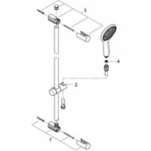 Душевой гарнитур GROHE Vitalio Rain 115, 2 режима струи, душевая штанга 600 мм, 9,5 л/мин, хром (26109000) Душевой гарнитур GROHE Vitalio Rain 115, 2 режима струи, душевая штанга 600 мм, 9,5 л/мин, хром (26109000)