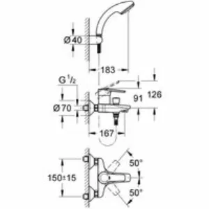 Смеситель для ванны GROHE Eurostyle, хром (33592000) Смеситель для ванны GROHE Eurostyle, хром (33592000)
