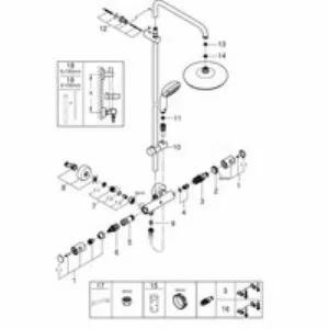 Душевая система GROHE Vitalio Start System 210 с термостатом для душа, хром (27960001) Душевая система GROHE Vitalio Start System 210 с термостатом для душа, хром (27960001)
