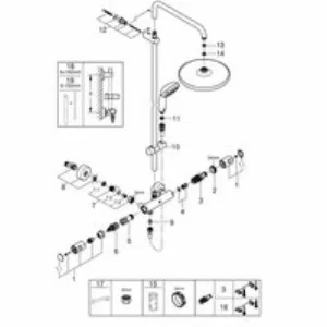 Душевая система GROHE Vitalio Start System 250 с термостатом для душа, хром (26677000) Душевая система GROHE Vitalio Start System 250 с термостатом для душа, хром (26677000)