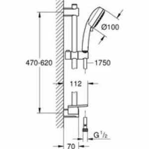 Душевой гарнитур GROHE Vitalio Comfort 100 2jet со штангой 60 см, хром (26398000-DP) ПОВРЕЖДЕНА УПАКОВКА Душевой гарнитур GROHE Vitalio Comfort 100 2jet со штангой 60 см, хром (26398000-DP) ПОВРЕЖДЕНА УПАКОВКА