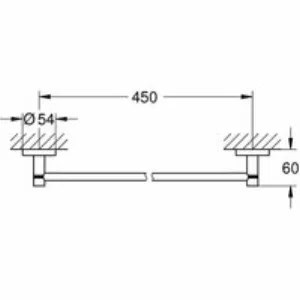 Держатель для полотенца GROHE Essentials 450 мм, хром (40688001) Держатель для полотенца GROHE Essentials 450 мм, хром (40688001)