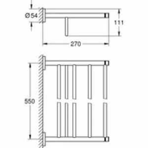 Полочка для полотенец GROHE Essentials 550 мм, хром (40800001) Полочка для полотенец GROHE Essentials 550 мм, хром (40800001)