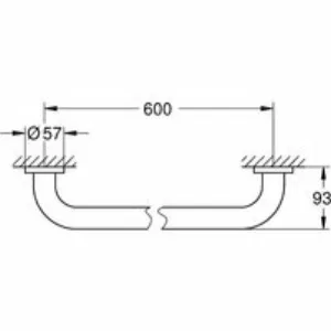 Ручка для ванной GROHE Essentials 600 мм, хром (40794001) Ручка для ванной GROHE Essentials 600 мм, хром (40794001)