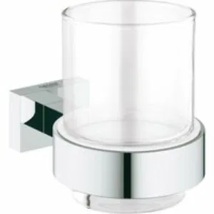 Стакан с держателем GROHE Essentials Cube, хром (40755001) Стакан с держателем GROHE Essentials Cube, хром (40755001)