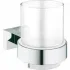 Стакан с держателем GROHE Essentials Cube, хром (40755001) Стакан с держателем GROHE Essentials Cube, хром (40755001)