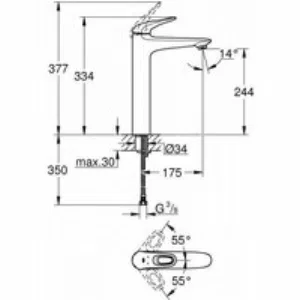 Смеситель для раковины GROHE Eurostyle, XL-size, белая луна (23570LS3) Смеситель для раковины GROHE Eurostyle, XL-size, белая луна (23570LS3)