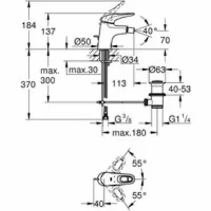 Смеситель для биде GROHE Eurostyle с донным клапаном, S-size, хром (33565003) Смеситель для биде GROHE Eurostyle с донным клапаном, S-size, хром (33565003)