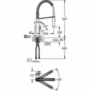 Смеситель для кухни GROHE Eurocube, суперсталь (31395DC0) Смеситель для кухни GROHE Eurocube, суперсталь (31395DC0)