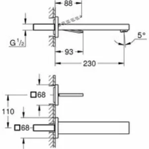 Внешняя часть смесителя для раковины GROHE Eurocube Joy на 2 отверстия, хром (19998000) Внешняя часть смесителя для раковины GROHE Eurocube Joy на 2 отверстия, хром (19998000)
