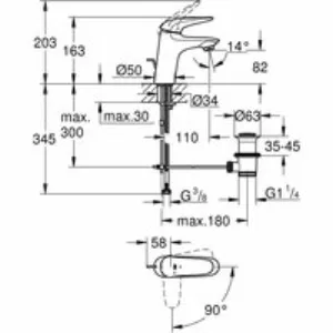 Смеситель для раковины GROHE Eurostyle, S-size, хром (23709003) Смеситель для раковины GROHE Eurostyle, S-size, хром (23709003)