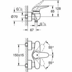 Смеситель для душа GROHE Eurostyle, белая луна (23722LS3) Смеситель для душа GROHE Eurostyle, белая луна (23722LS3)