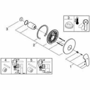 Внешняя часть смесителя для душа GROHE Eurostyle, белая луна (29098LS3) Внешняя часть смесителя для душа GROHE Eurostyle, белая луна (29098LS3)