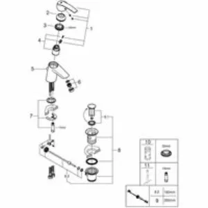 Смеситель для раковины GROHE Start QuickFix с донным клапаном, S-size, хром (32559001) Смеситель для раковины GROHE Start QuickFix с донным клапаном, S-size, хром (32559001)