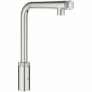 Смеситель для кухни GROHE Minta SmartControl с вытяжным L-изливом, суперсталь (31613DC0)