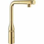 Смеситель для кухни GROHE Essence SmartControl с вытяжным изливом, холодный рассвет глянец (31615GL0)