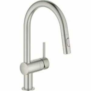 Смеситель для кухни GROHE Minta с вытяжным душем, C-образный излив, суперсталь (32321DC2) Смеситель для кухни GROHE Minta с вытяжным душем, C-образный излив, суперсталь (32321DC2)