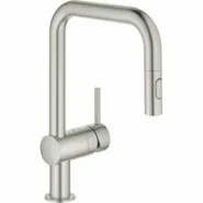 Смеситель для кухни GROHE Minta с вытяжным душем, U-образный излив, суперсталь (32322DC2)