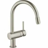 Смеситель для кухни GROHE Minta с вытяжным C-изливом, суперсталь (32918DC0)