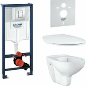 Комплект инсталляции GROHE Rapid SL 4 в 1 с унитазом Bau Ceramic и сиденьем с микролифтом (NW0103) Комплект инсталляции GROHE Rapid SL 4 в 1 с унитазом Bau Ceramic и сиденьем с микролифтом (NW0103)