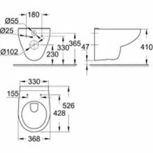 Унитаз подвесной GROHE Bau Ceramic с сиденьем с микролифтом, альпин-белый (NW0105) Унитаз подвесной GROHE Bau Ceramic с сиденьем с микролифтом, альпин-белый (NW0105)
