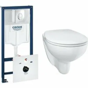 Комплект инсталляции GROHE Rapid SL 4 в 1 с унитазом Bau Ceramic и сиденьем (NW0115) Комплект инсталляции GROHE Rapid SL 4 в 1 с унитазом Bau Ceramic и сиденьем (NW0115)