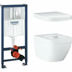 Комплект инсталляции GROHE Rapid SL 3 в 1 с унитазом Euro Ceramic и сиденьем (NW0129) Комплект инсталляции GROHE Rapid SL 3 в 1 с унитазом Euro Ceramic и сиденьем (NW0129)