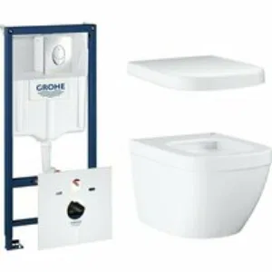 Комплект инсталляции GROHE Rapid SL 4 в 1 с унитазом Euro Ceramic и сиденьем (NW0130) Комплект инсталляции GROHE Rapid SL 4 в 1 с унитазом Euro Ceramic и сиденьем (NW0130)