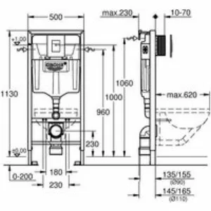 Комплект инсталляции GROHE Rapid SL 3 в 1 с унитазом Euro Ceramic и сиденьем (NW0135) Комплект инсталляции GROHE Rapid SL 3 в 1 с унитазом Euro Ceramic и сиденьем (NW0135)