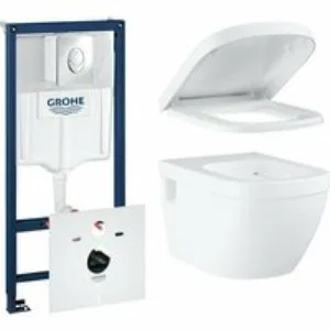 Комплект инсталляции GROHE Rapid SL 4 в 1 с унитазом Euro Ceramic и сиденьем с микролифтом (NW0139) Комплект инсталляции GROHE Rapid SL 4 в 1 с унитазом Euro Ceramic и сиденьем с микролифтом (NW0139)